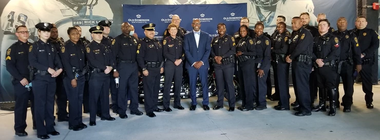 ODU President Brian Hemphill with ODUPD, Photo by Victoria Tillinghast