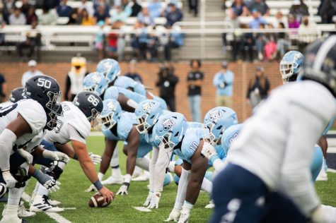 Battle in the trenches in the Monarchs homecoming game against GA. Southern