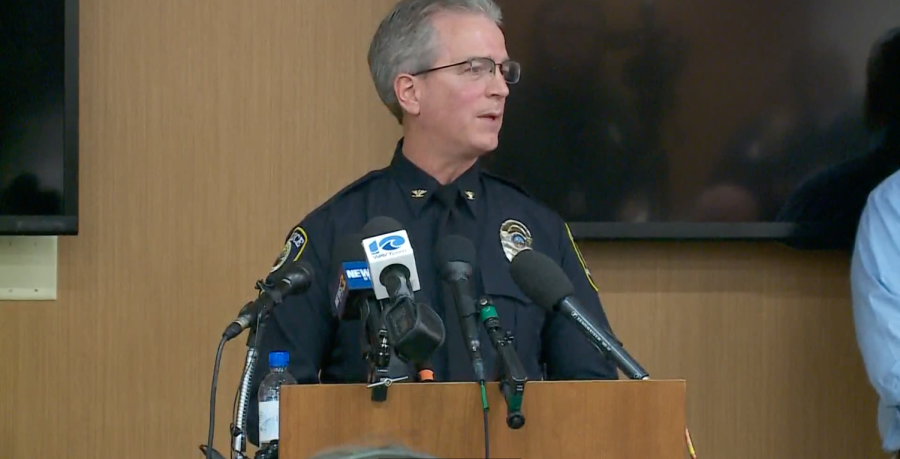 Chesapeake Chief of Police Mark Solenksy speaks at a press conference at 8 a.m. on Wednesday, Nov. 23.