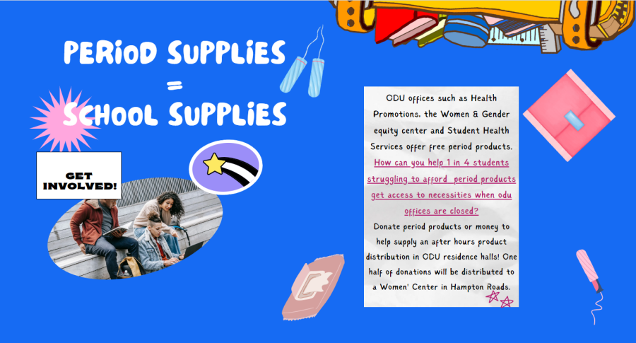 “Period Supplies = School Supplies” drive website designed by Kayla Wall-Green.