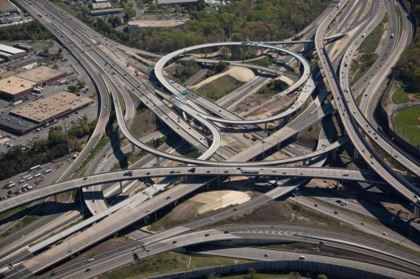 An example of a spaghetti bowl interchange near Springfield, Virginia. Credit to Trevor Wrayton and the Virginia Department of Transportation. 