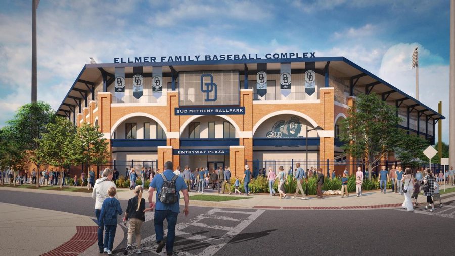 Digital rendering of the planned Ellmer Family Baseball Complex by Populous