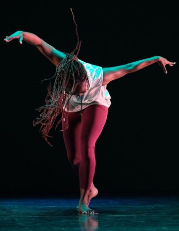 A dancer in the opening night of the University Dance Theatre spring concert. Photo courtesy ODU Dance. 