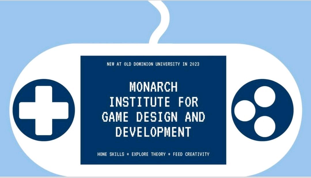A graphic displaying the announcement for the launch of the Game Design and Development. Courtesy of ODU Arts and Letters Instagram @oduartsletters.