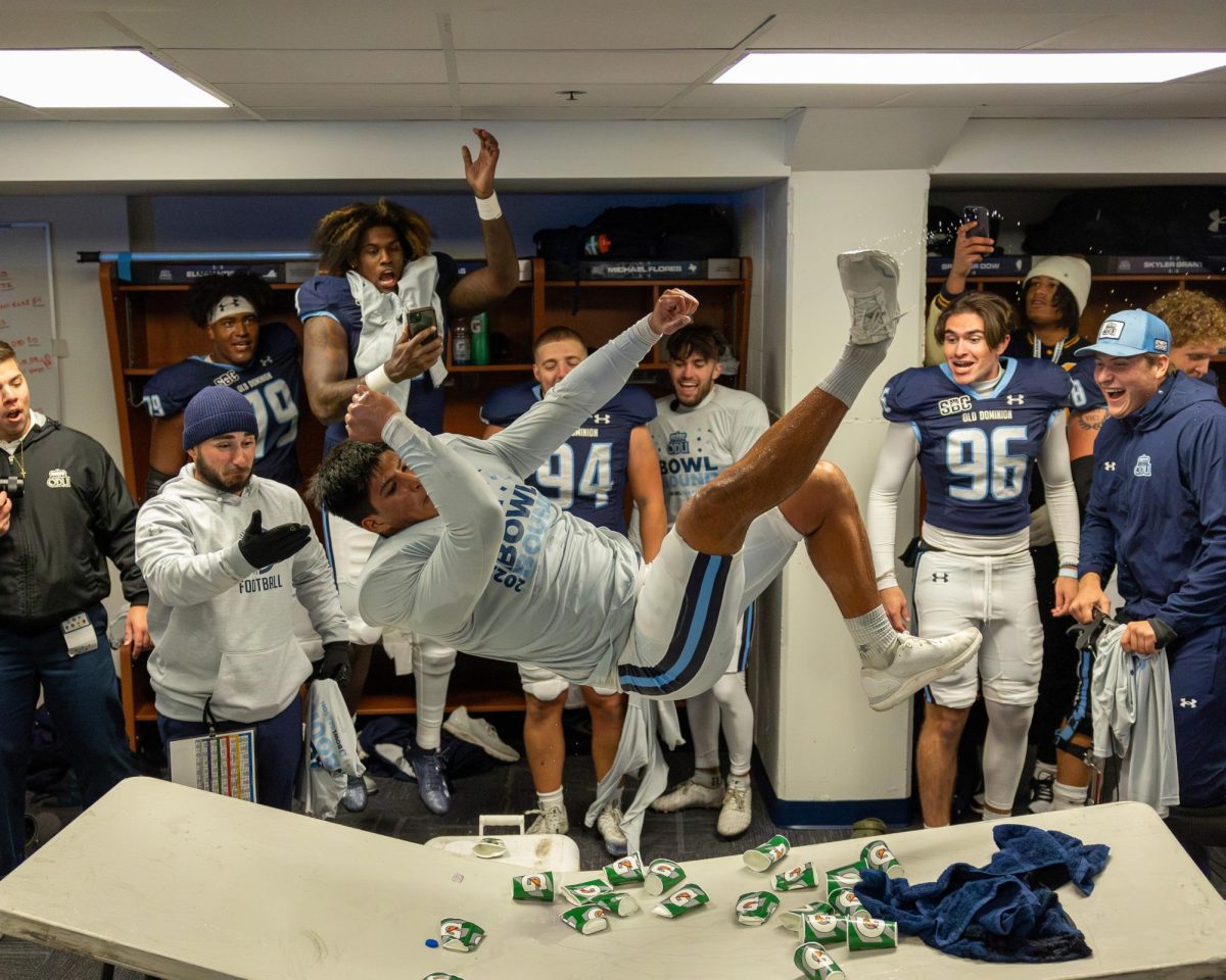 That table didnt last a chance... ODU celebrate their miraculous victory in fitting fashion! 