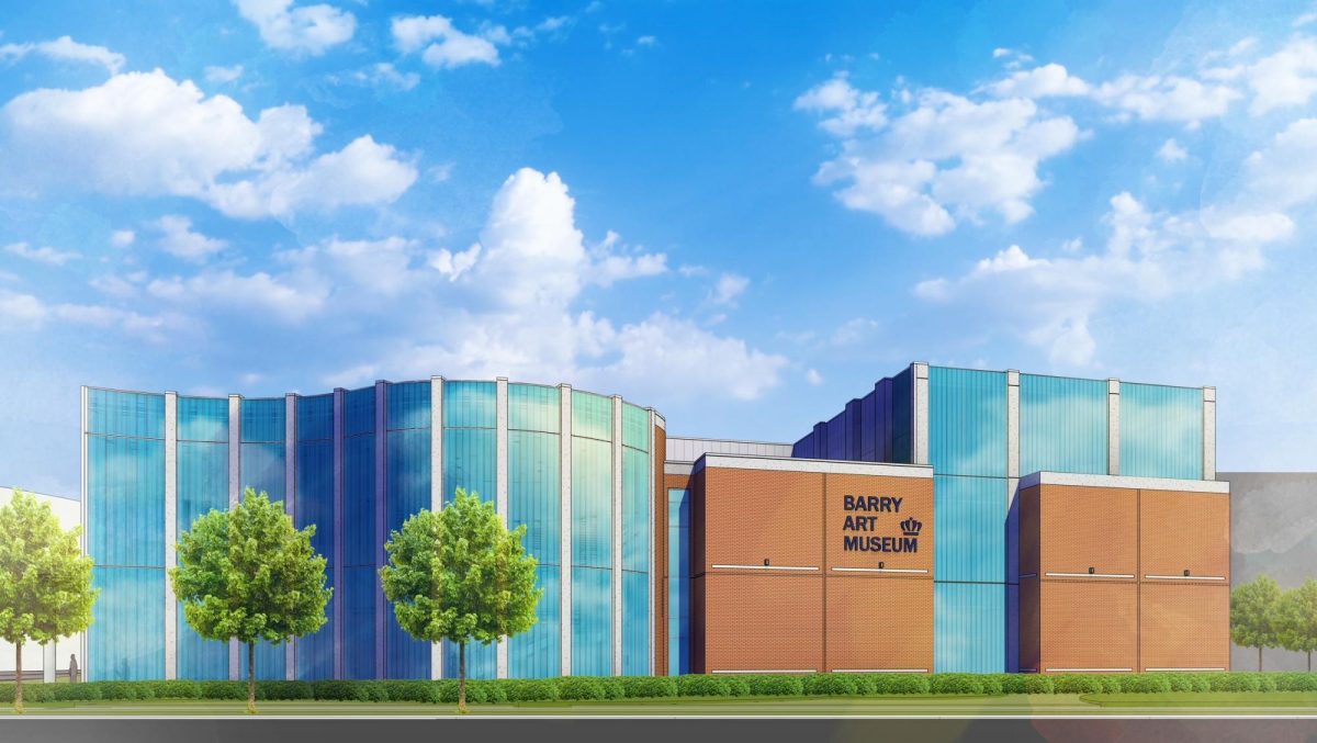 The Barry Art Museum is located off of Hampton Blvd. at the entrance to the university. Pictured is an architectural rendering of the expansion project done by Saunders + Crouse Architects. 