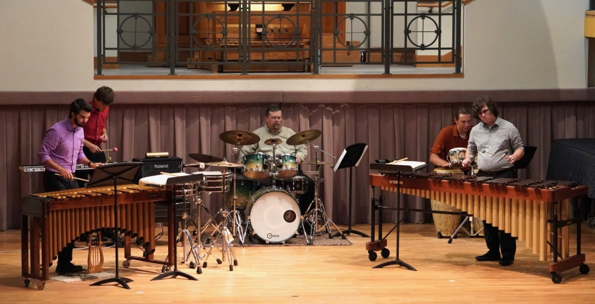 The ODU Percussion Ensemble. Image via oduartstix.universitytickets.com