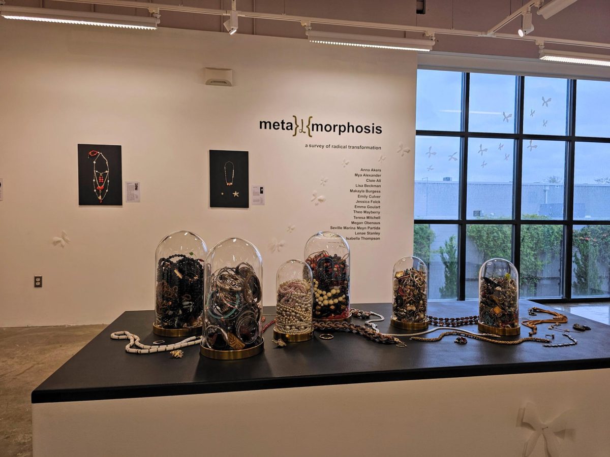 Donated jewelry on display at "meta}L{morphosis"