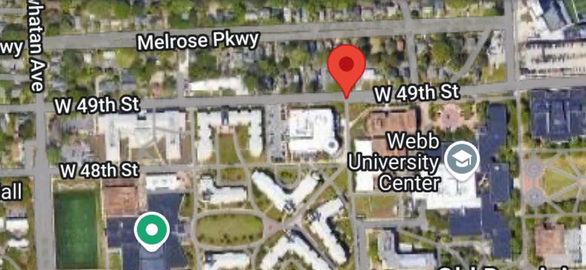  Image shared by ODU Police on the 27th, showing the location of the shooting in relation to other campus facilities
